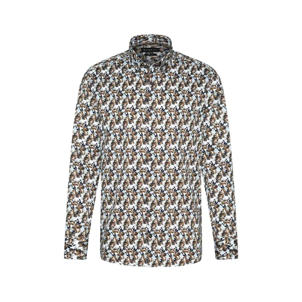Bugatti Cognac Floral Print Shirt - Image 3