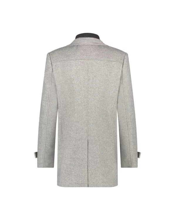 AFNF Funnel Neckcoat Light Grey - Image 3