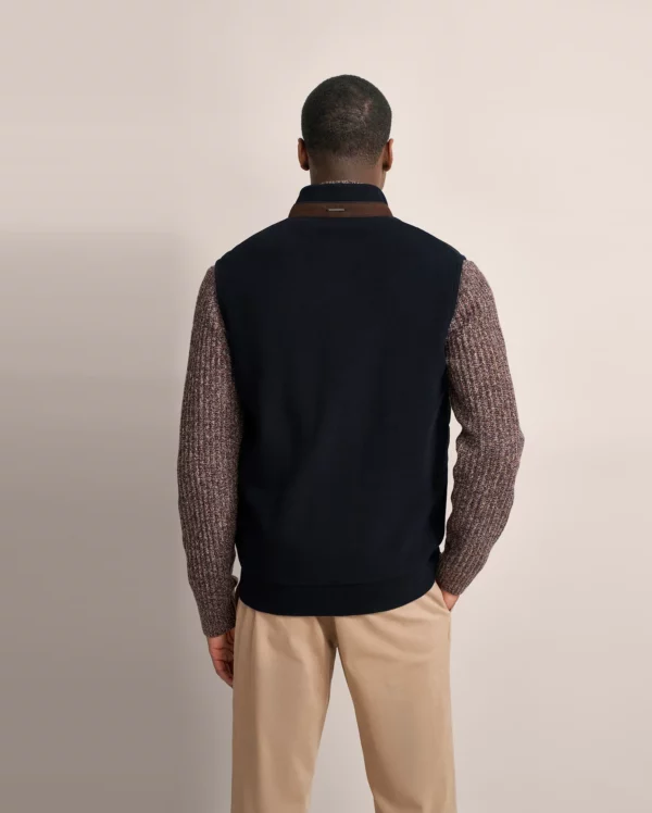 Bugatti Navy Knitted Waistcoat - Image 3