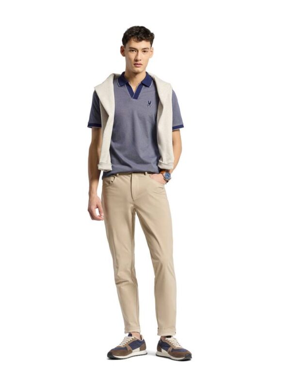 Mackay Jacquard Johnny Collar Polo by Psycho Bunny