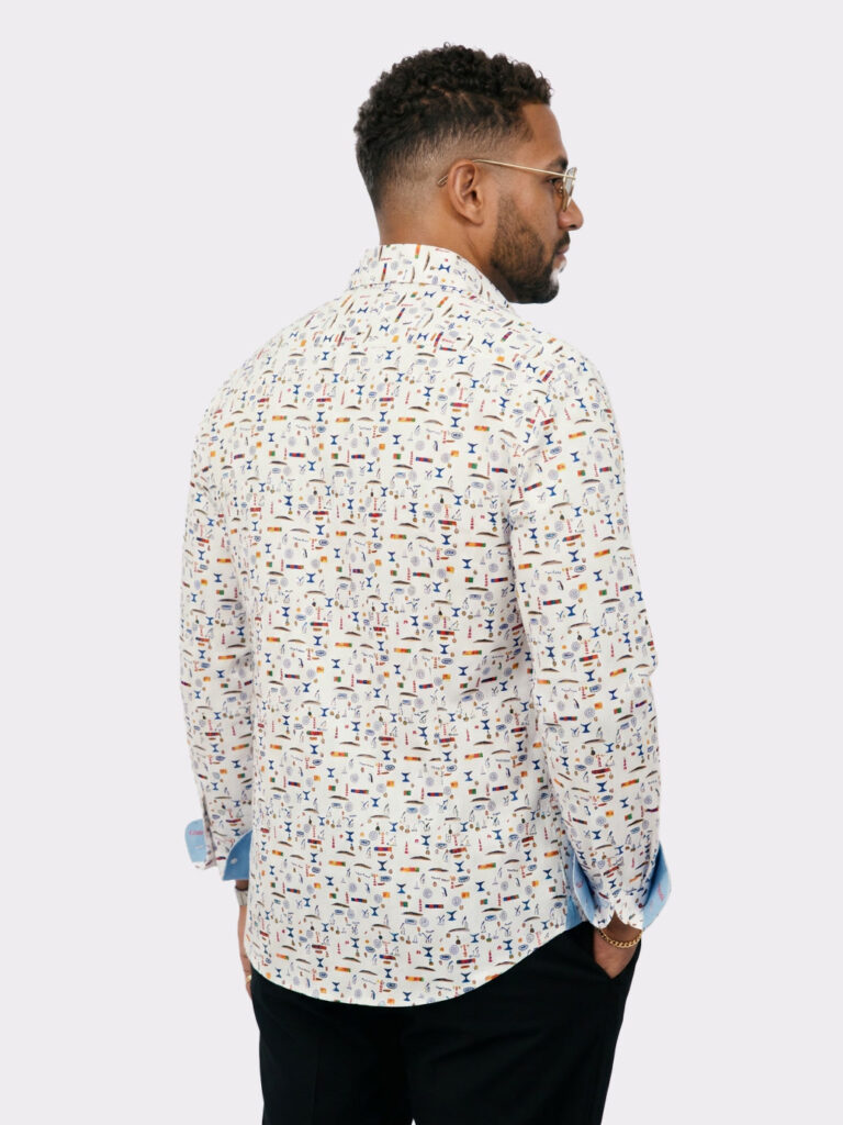Back of the Cape Town Shirt in long sleeve, showing the landmark print